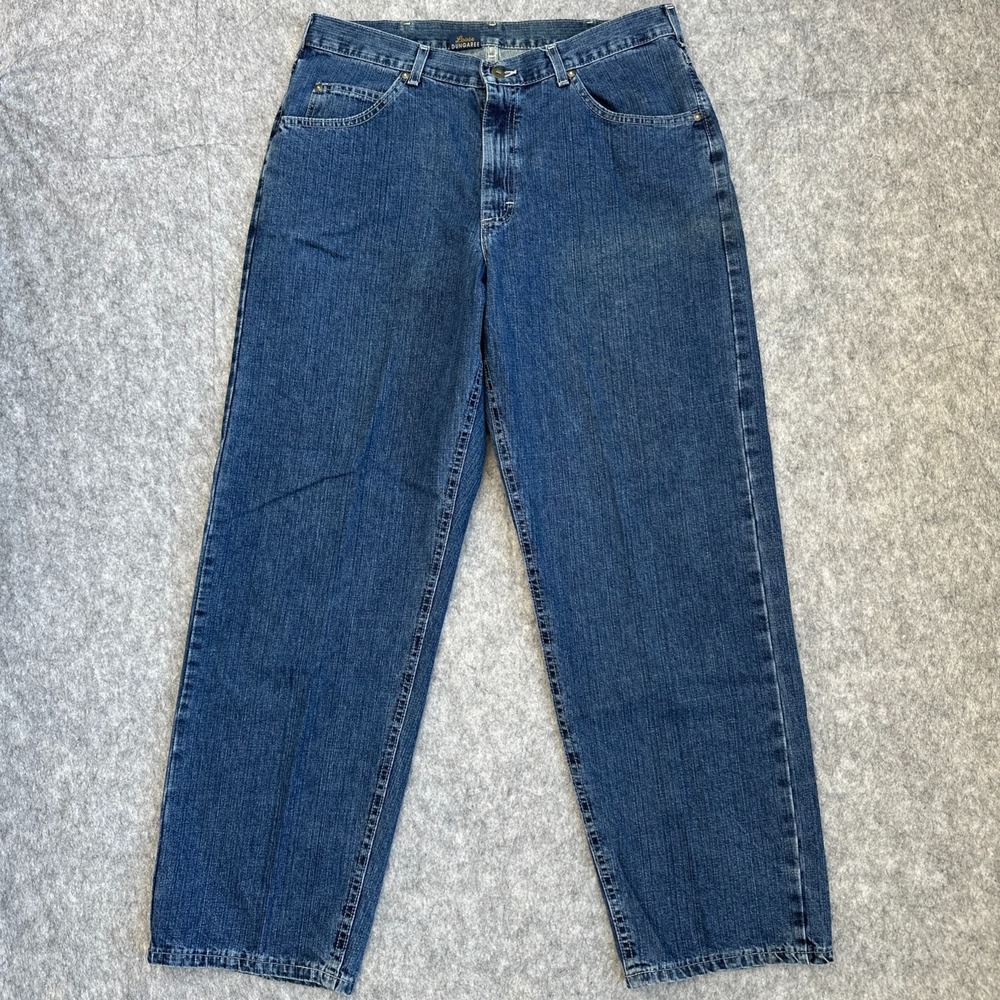 Vintage Lee Dungarees Jeans Mens 36x33 Blue Denim Relaxed Straight Y2K